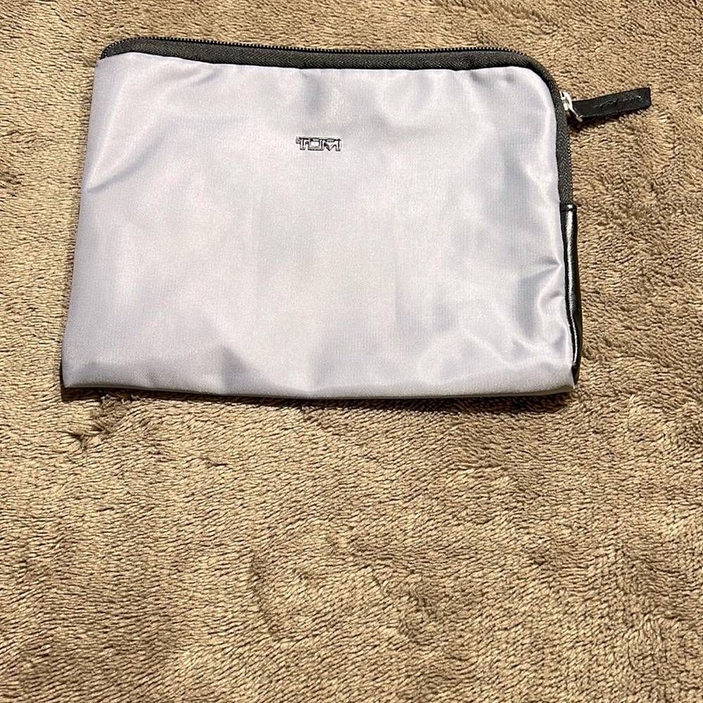 Tumi For Delta Gray/Black Travel Zip Pouch Bag, Toiletries, Cosmetic Bag